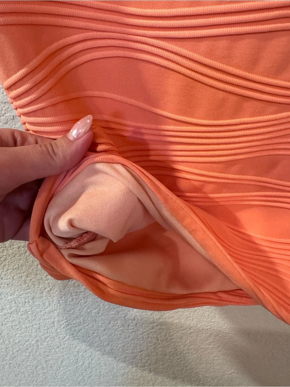 Coral Textured Mini Skirt/ NEVER WORN - Picture 3 of 6